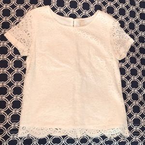 J. Crew white lace top size 6